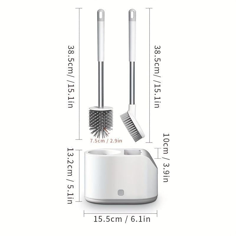 Long Handle Silicone Cleaning Brush Punch Wall Toilet Brush