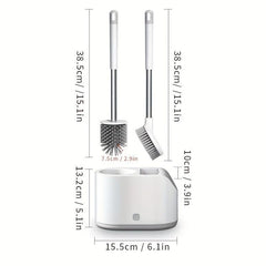 Long Handle Silicone Cleaning Brush Punch Wall Toilet Brush