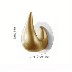 Water Drop Shaped Punch Bath Towel Hook Wall mounted Door Back Bathroom Wardrobe
