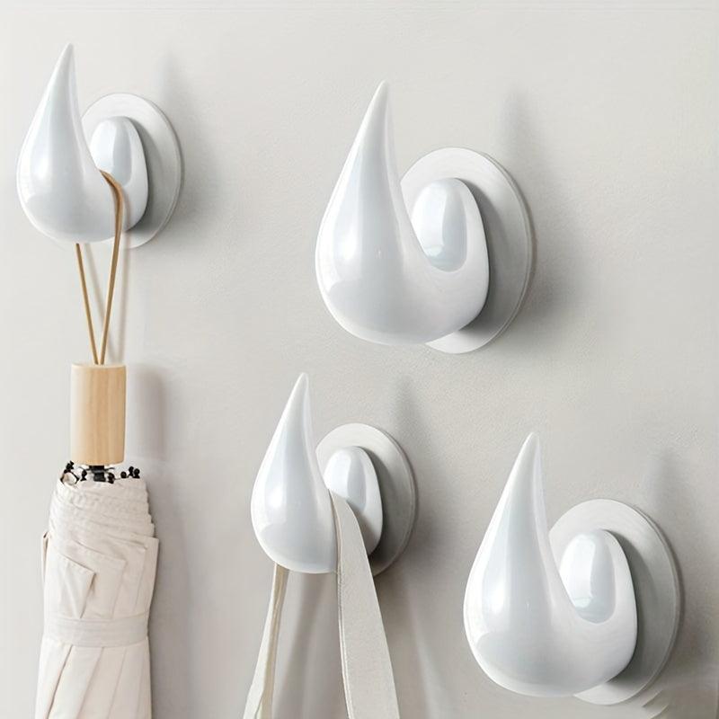 Water Drop Shaped Punch Bath Towel Hook Wall mounted Door Back Bathroom Wardrobe
