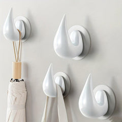 Water Drop Shaped Punch Bath Towel Hook Wall mounted Door Back Bathroom Wardrobe