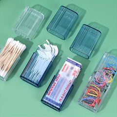 Portable Toothpick & Cotton Swab Box Clear Storage Solution