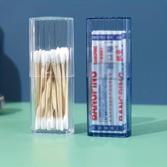 Portable Toothpick & Cotton Swab Box Clear Storage Solution