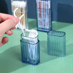 Portable Toothpick & Cotton Swab Box Clear Storage Solution