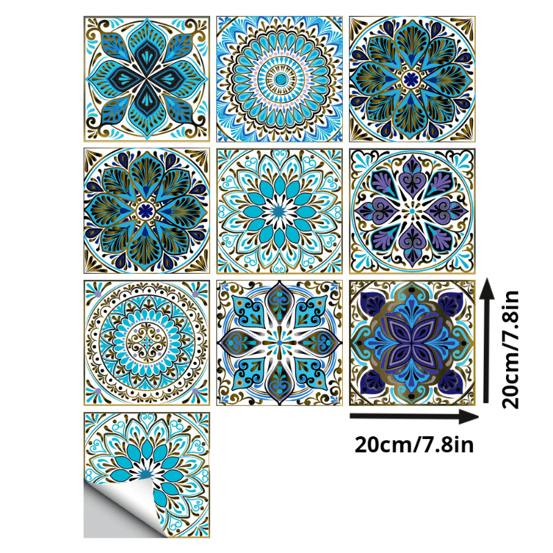 10pcs Adhesive Bathroom Floor Tiles 20x20 Inches DIY Flooring Easy Installation
