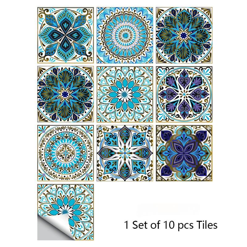 10pcs Adhesive Bathroom Floor Tiles 20x20 Inches DIY Flooring Easy Installation