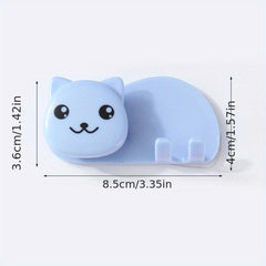Toothpaste Toothbrush Holder Wall Mounted Bathroom Storage Rack Cat Pattern