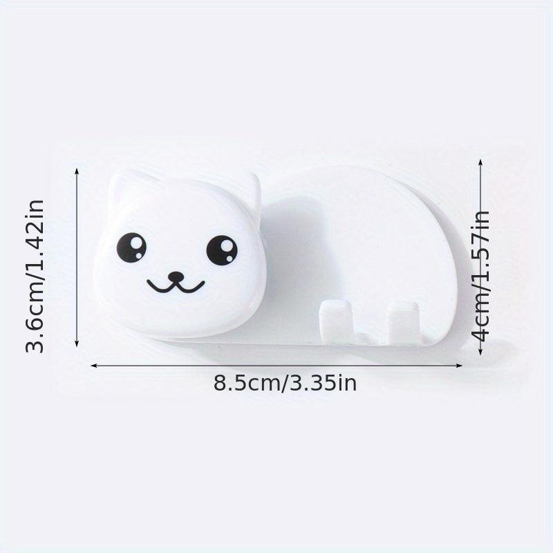 Toothpaste Toothbrush Holder Wall Mounted Bathroom Storage Rack Cat Pattern