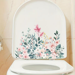 Plant Flower Toilet Decal Bathroom Decoration Self-Adhesive Sticker