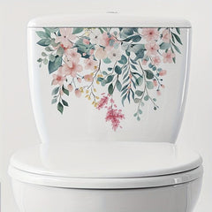 Plant Flower Toilet Decal Bathroom Decoration Self-Adhesive Sticker
