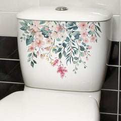Plant Flower Toilet Decal Bathroom Decoration Self-Adhesive Sticker