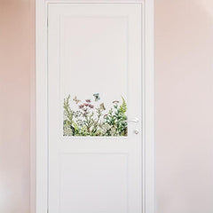 Butterfly Flying Flower Toilet Stickers Bathroom Self-paste Flowers Decal