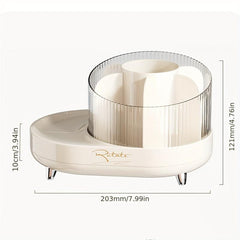 Rotating Makeup Storage Box Brush Holder Dressing Table Skincare Organizer