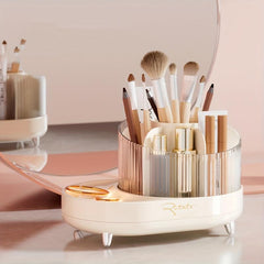 Rotating Makeup Storage Box Brush Holder Dressing Table Skincare Organizer