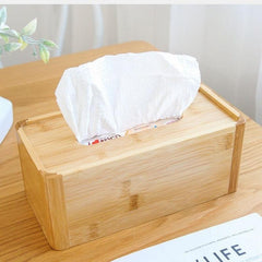 Bamboo Tissue Holder Box Paper Storage