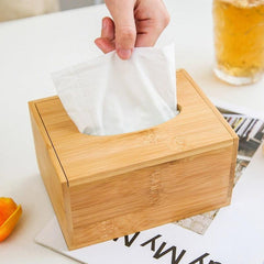 Bamboo Tissue Holder Box Paper Storage