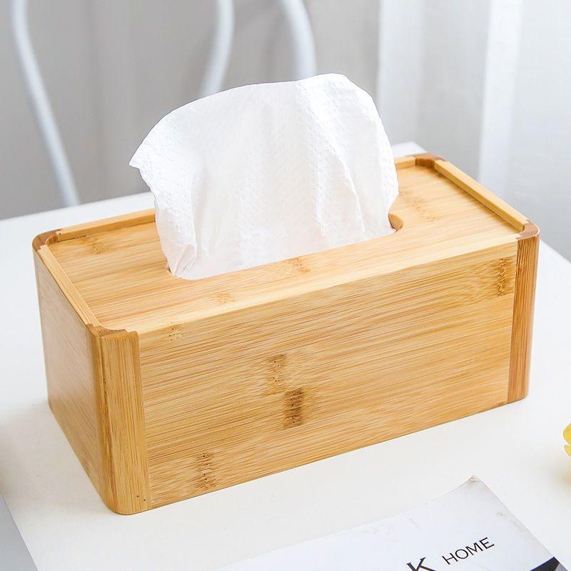 Bamboo Tissue Holder Box Paper Storage