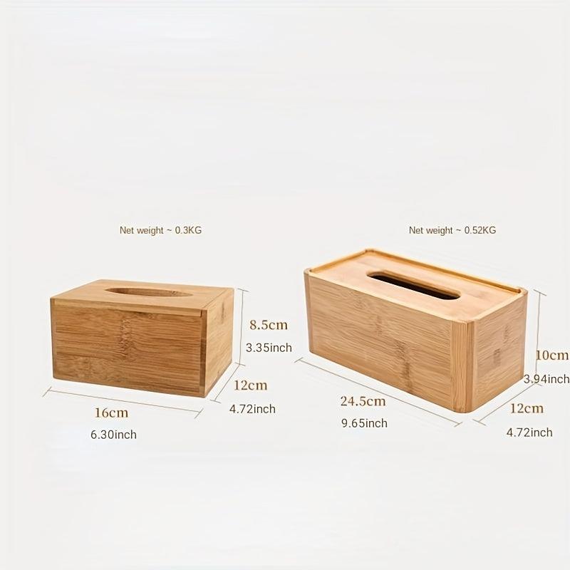 Bamboo Tissue Holder Box Paper Storage