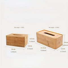 Bamboo Tissue Holder Box Paper Storage