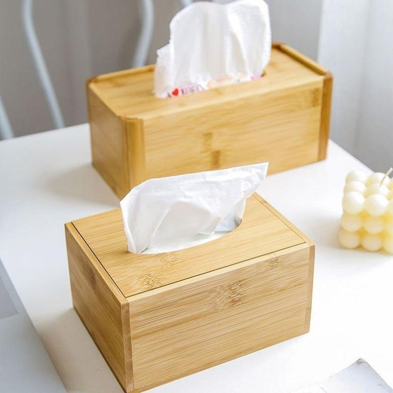 Bamboo Tissue Holder Box Paper Storage