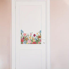 Flower Toilet Stickers Bathroom Toilet Decals Self-adhesive Door Stickers
