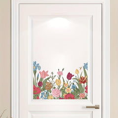 Flower Toilet Stickers Bathroom Toilet Decals Self-adhesive Door Stickers