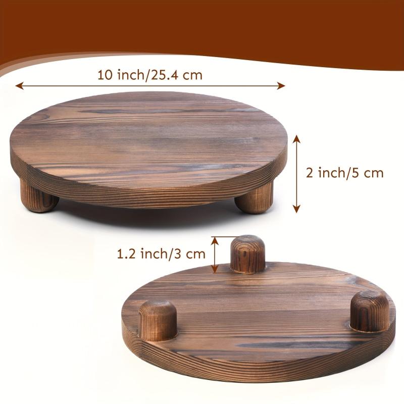 Wooden Storage Tray Round Vanity Tray Soap Dispenser Storage Rack