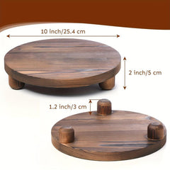 Wooden Storage Tray Round Vanity Tray Soap Dispenser Storage Rack