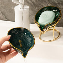 Creative Plastic Soap Dish Drain Tray Holder Rack Bathroom Accessories
