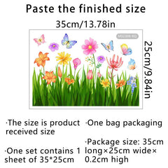 Plant Flowers Butterfly Toilet Stickers Bathroom Wall Sticker Toilet Lid Decals