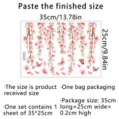 Plant Flowers Butterfly Toilet Stickers Bathroom Wall Sticker Toilet Lid Decals
