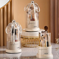 Makeup Storage Box with Brush Holder and Lipstick Shelf