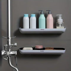 Bathroom Storage Rack with Towel Bar and Makeup Organizer
