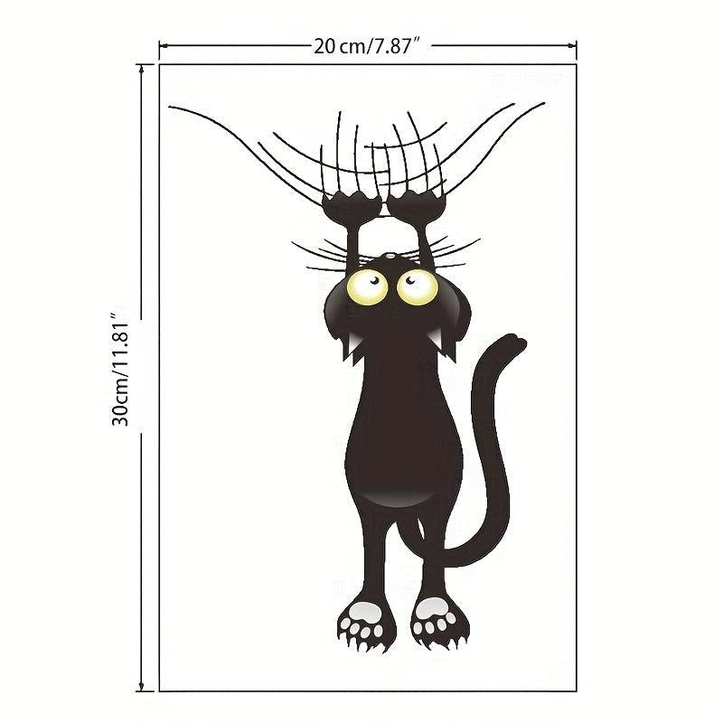 Scratch Cat Bathroom Toilet Sticker Funny Cartoon Cat Wall Decals