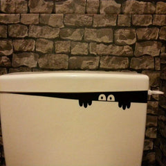Scratch Cat Bathroom Toilet Sticker Funny Cartoon Cat Wall Decals