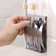 Stainless Steel Toothbrush Holder Wall Mounted Toothbrush Storage Rack