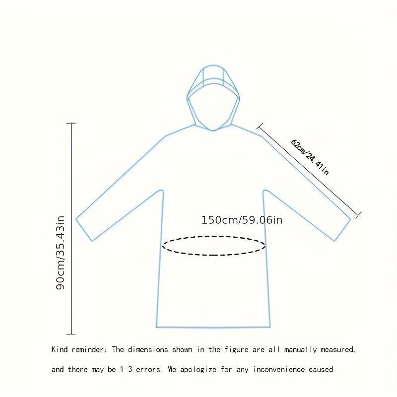 1pc Disposable Rain Poncho for Adults - Thickened, Portable, Transparent