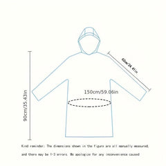 1pc Disposable Rain Poncho for Adults - Thickened, Portable, Transparent