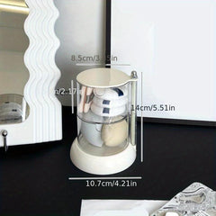 Clear Beauty Egg Storage Box Acrylic Makeup Organizer Rotating Make Up Shelf
