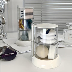 Clear Beauty Egg Storage Box Acrylic Makeup Organizer Rotating Make Up Shelf