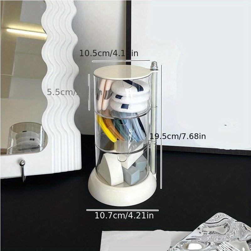 Clear Beauty Egg Storage Box Acrylic Makeup Organizer Rotating Make Up Shelf