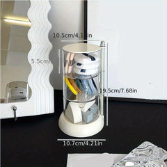 Clear Beauty Egg Storage Box Acrylic Makeup Organizer Rotating Make Up Shelf