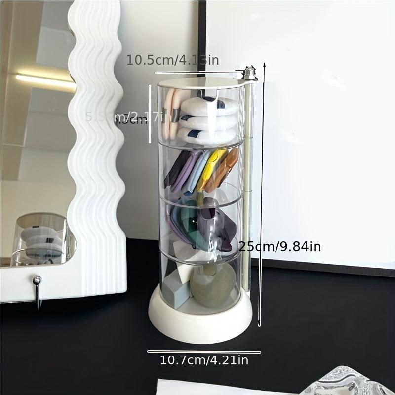 Clear Beauty Egg Storage Box Acrylic Makeup Organizer Rotating Make Up Shelf