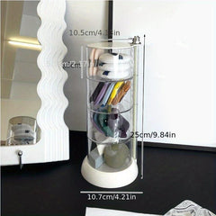 Clear Beauty Egg Storage Box Acrylic Makeup Organizer Rotating Make Up Shelf
