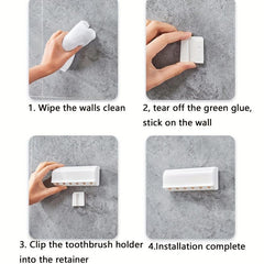 Wall Mounted Toothbrush Holder with Cover Bathroom Accessories