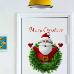 Christmas Santa Claus Wall Sticker Dreamy Cartoon Fairy Tale Castle