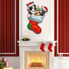 Christmas Santa Claus Wall Sticker Dreamy Cartoon Fairy Tale Castle