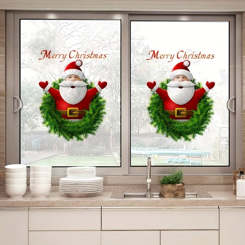Christmas Santa Claus Wall Sticker Dreamy Cartoon Fairy Tale Castle