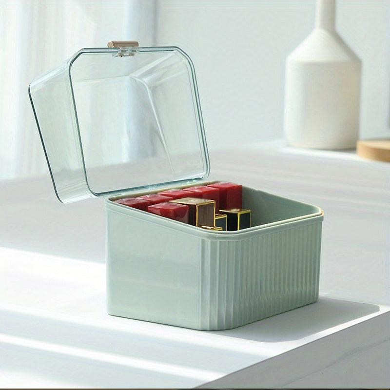 Desktop Lipstick Storage Box Dustproof Cosmetics Organizer with Cover