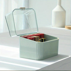 Desktop Lipstick Storage Box Dustproof Cosmetics Organizer with Cover